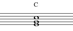 C major triad bass clef