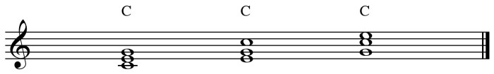 C major triad bass clef