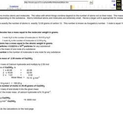 Introduction to the mole worksheet answers